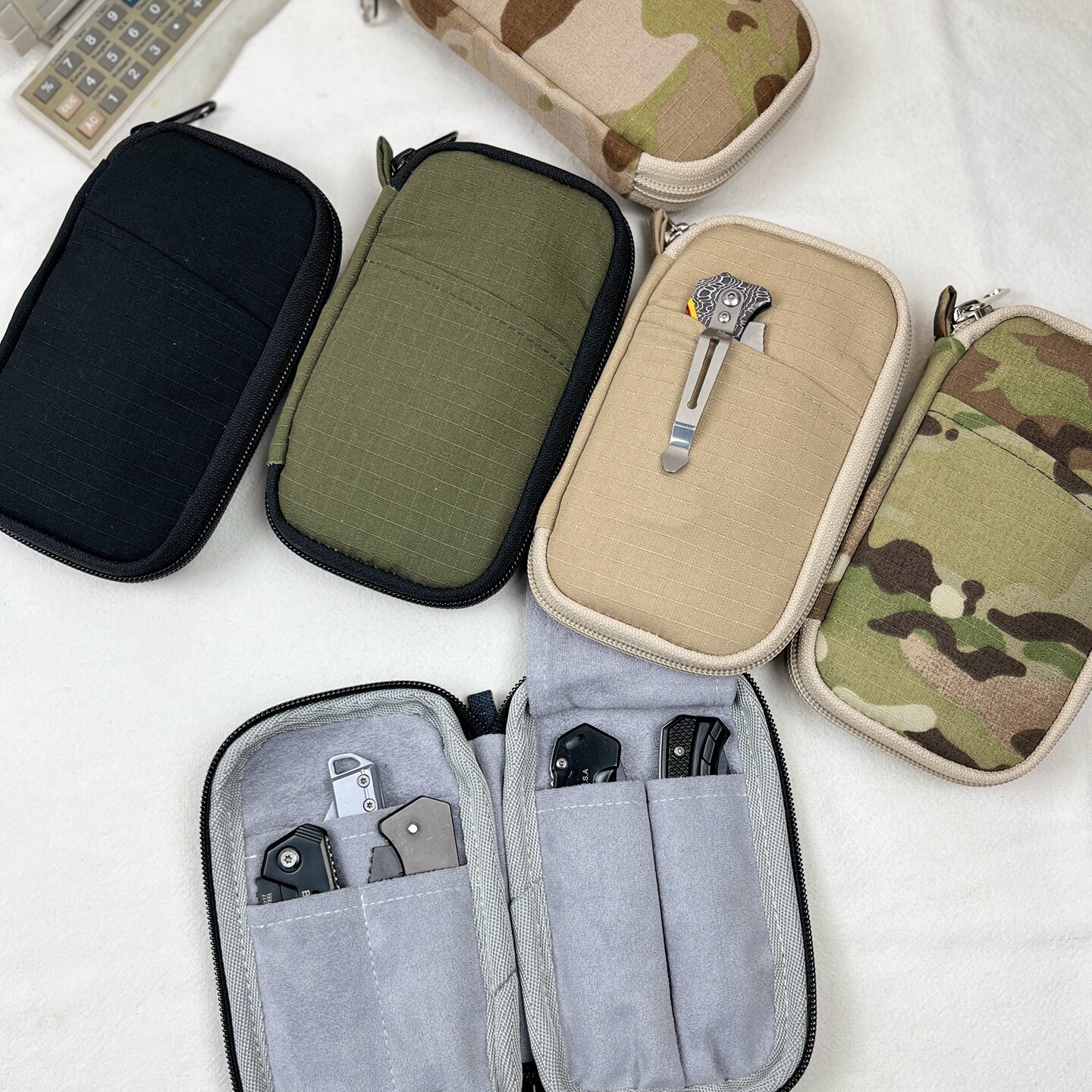 Edc Carry Knife - El yapımı Kumaş Kalem Kutusu Bıçak